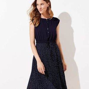LOFT Navy Henley Dress 8 NWOT
